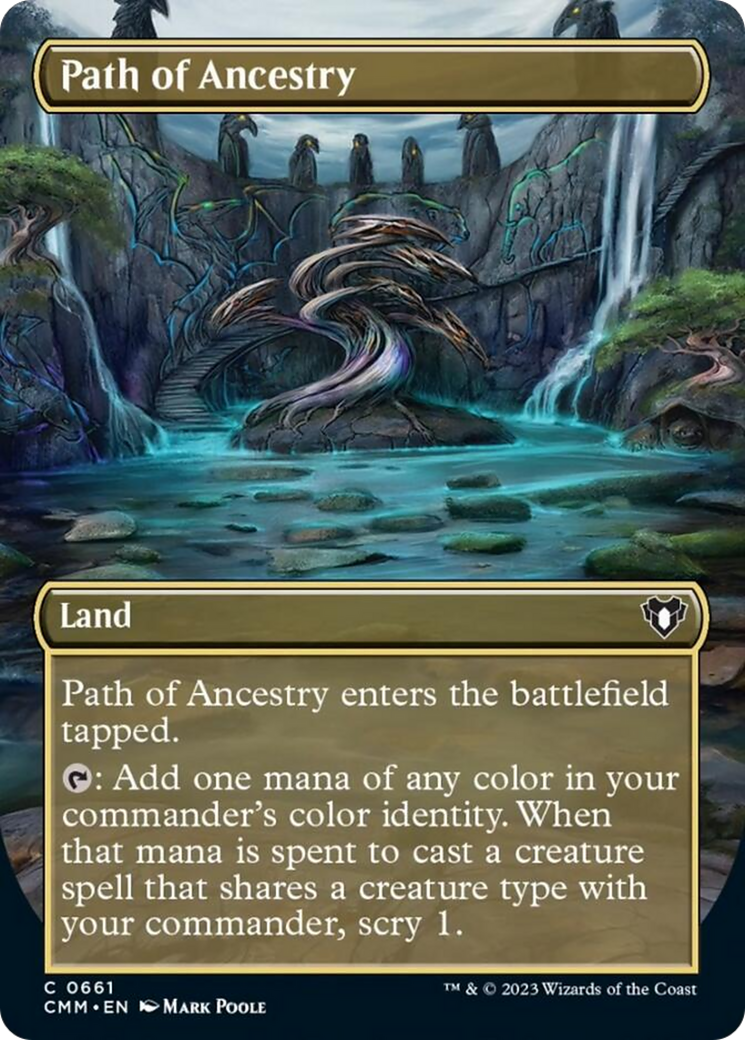 Path of Ancestry (Borderless Alternate Art) [Commander Masters] | PLUS EV GAMES 