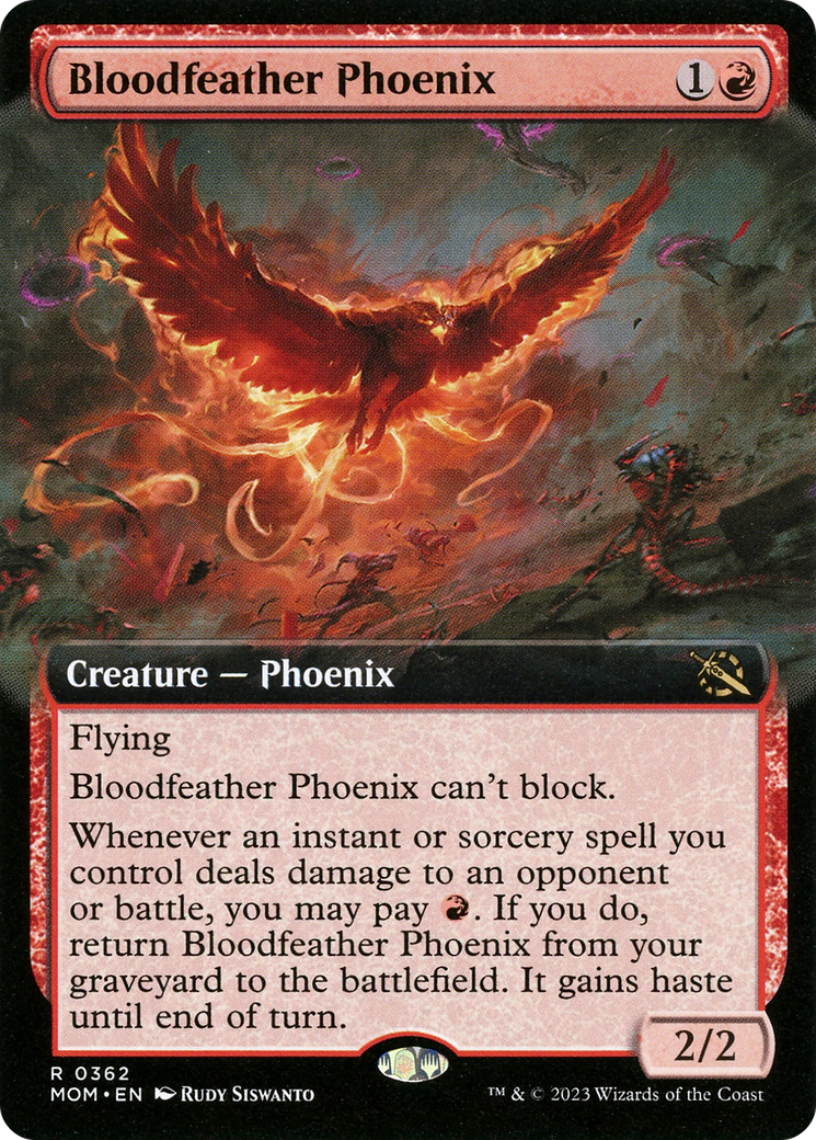 Bloodfeather Phoenix (Extended Art) [March of the Machine] | PLUS EV GAMES 