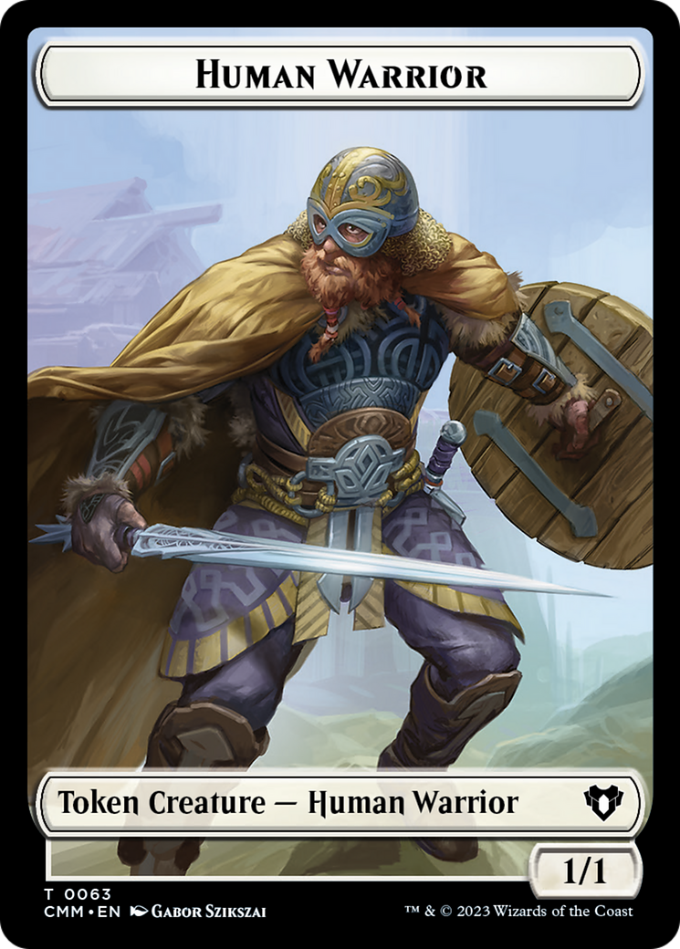 Human Warrior // Zombie Army Double-Sided Token [Commander Masters Tokens] | PLUS EV GAMES 