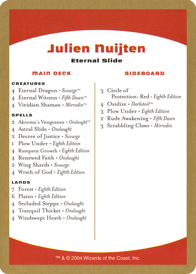 Julien Nuijten Decklist [World Championship Decks 2004] | PLUS EV GAMES 