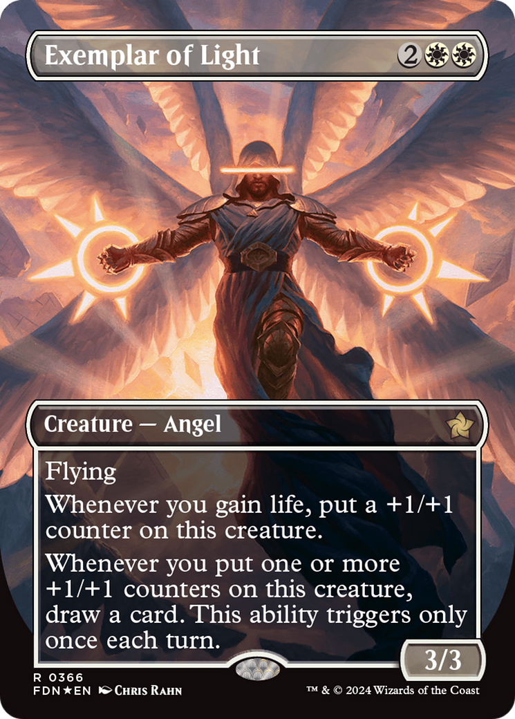 Exemplar of Light (Borderless) (Mana Foil) [Foundations] | PLUS EV GAMES 