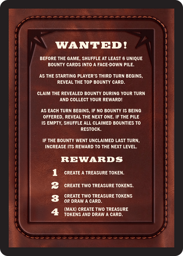 Bounty: The Outsider // Bounty Rules Double-Sided Token [Outlaws of Thunder Junction Commander Tokens] | PLUS EV GAMES 