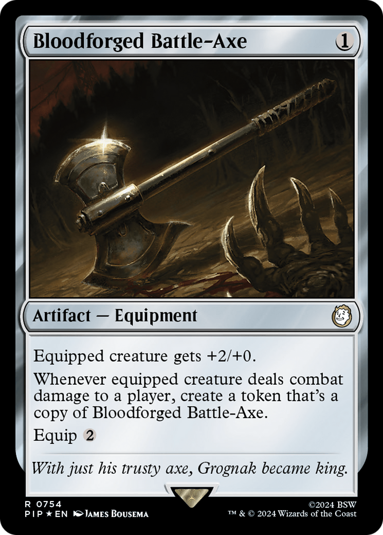 Bloodforged Battle-Axe (Surge Foil) [Fallout] | PLUS EV GAMES 