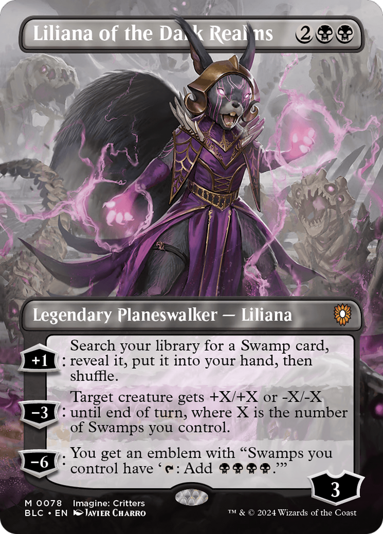 Liliana of the Dark Realms (Borderless) [Bloomburrow Commander] | PLUS EV GAMES 