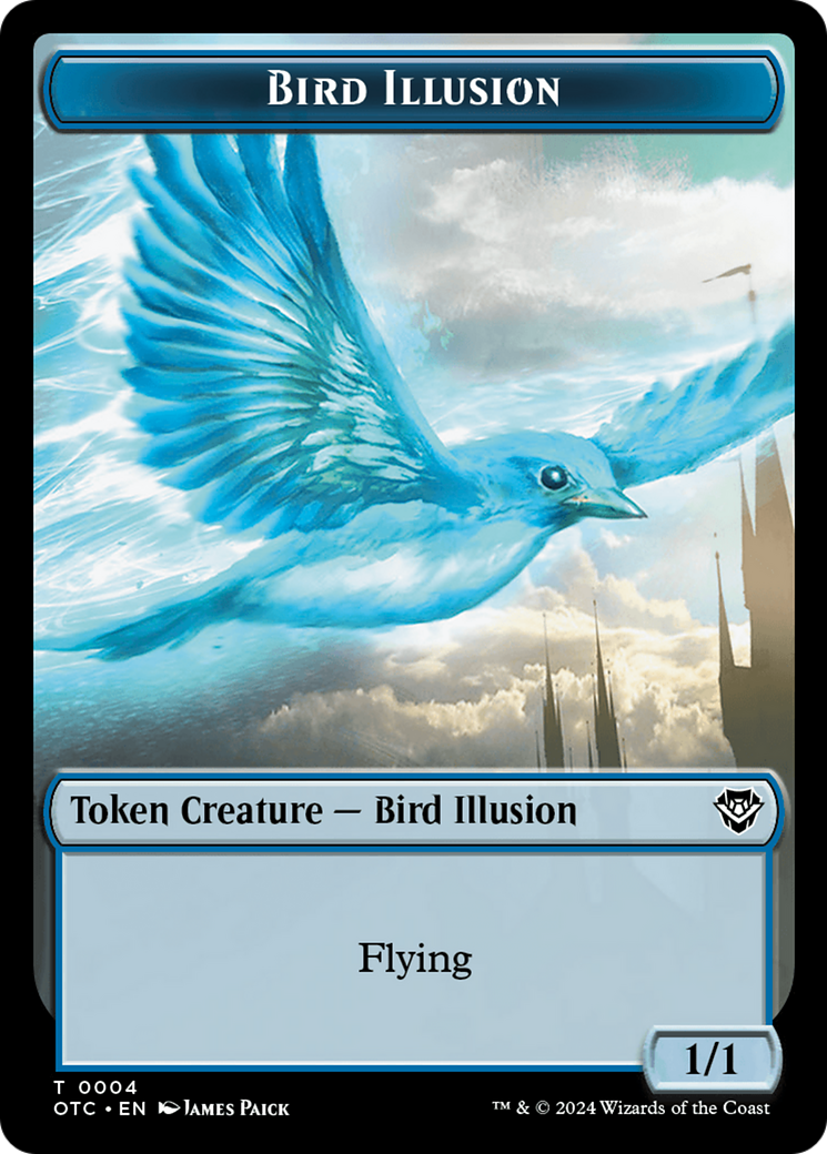 Bird Illusion // Elemental (0014) Double-Sided Token [Outlaws of Thunder Junction Commander Tokens] | PLUS EV GAMES 