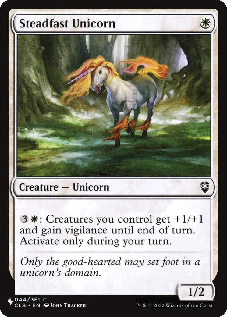 Steadfast Unicorn [The List Reprints] | PLUS EV GAMES 