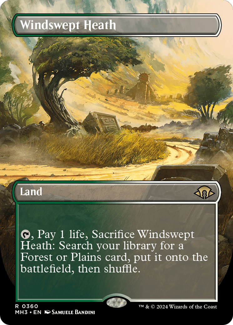 Windswept Heath (Borderless) [Modern Horizons 3] | PLUS EV GAMES 