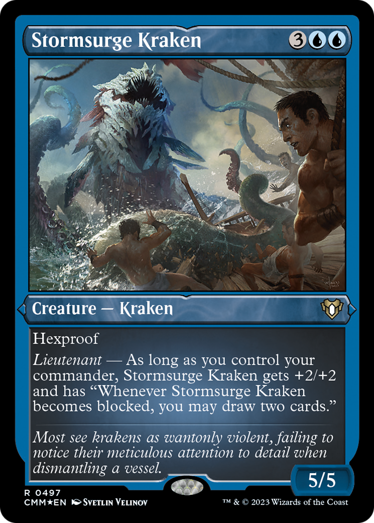 Stormsurge Kraken (Foil Etched) [Commander Masters] | PLUS EV GAMES 