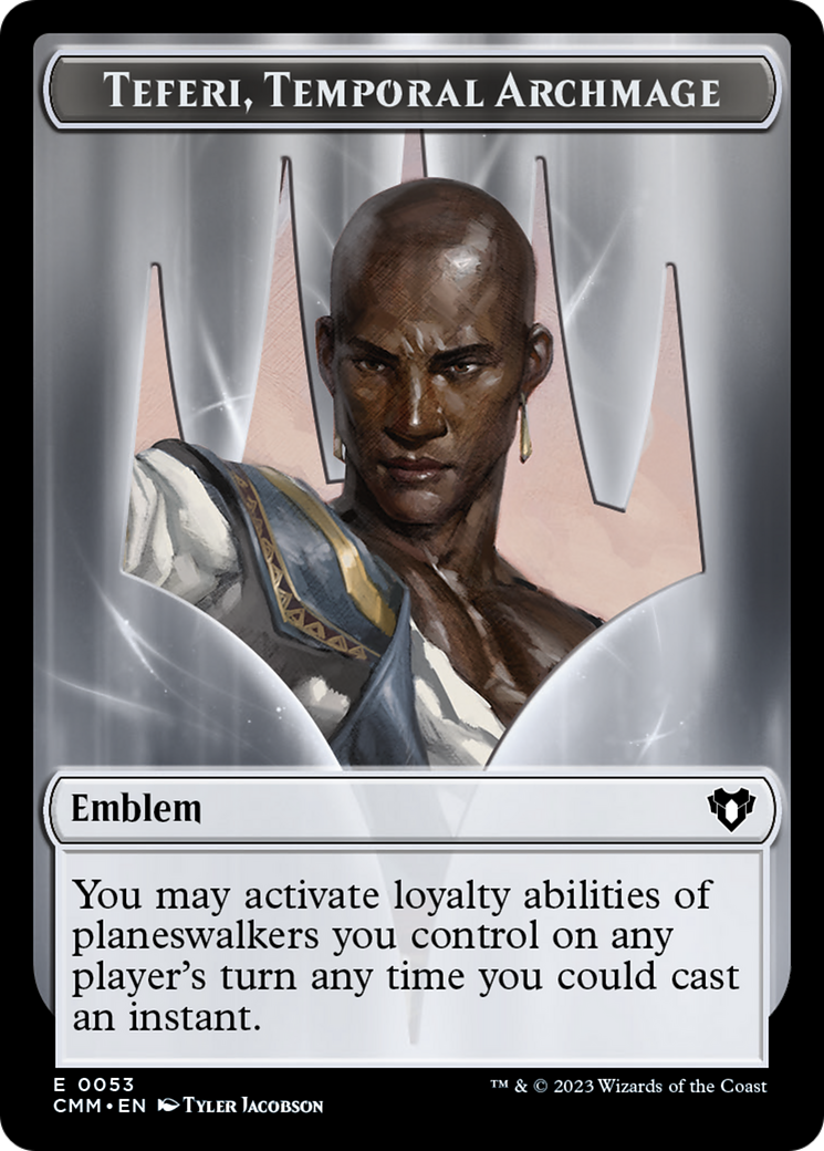 Teferi, Temporal Archmage Emblem [Commander Masters Tokens] | PLUS EV GAMES 