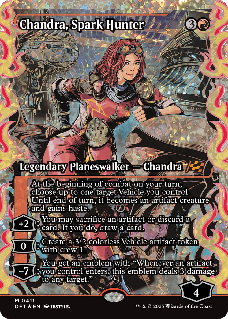 Chandra, Spark Hunter (Showcase) (Fracture Foil) [Aetherdrift] | PLUS EV GAMES 