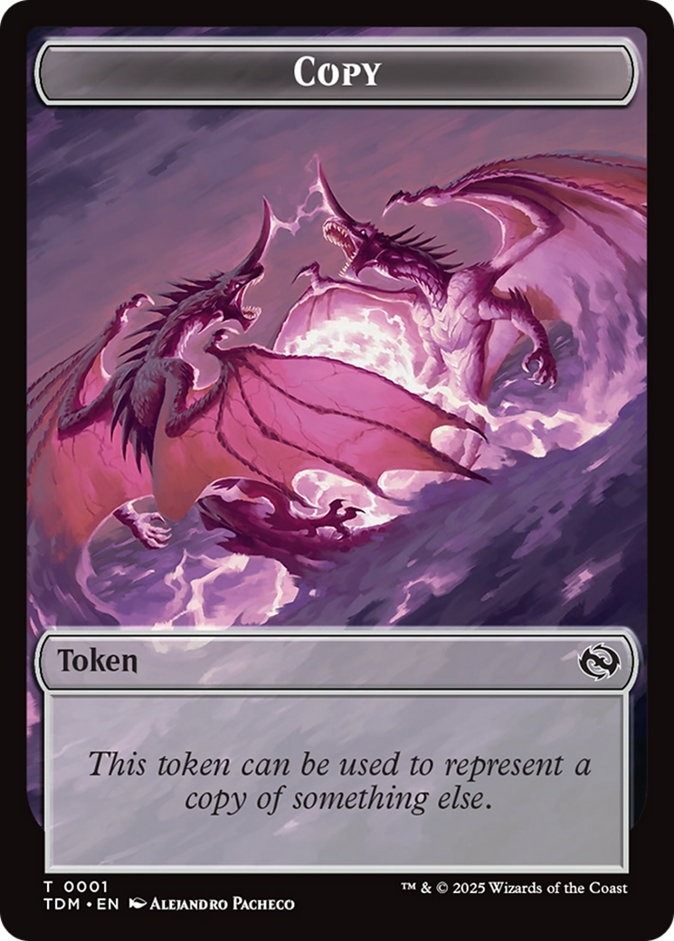 Copy // Dragon (0014) Double-Sided Token [Tarkir: Dragonstorm Commander Tokens] | PLUS EV GAMES 