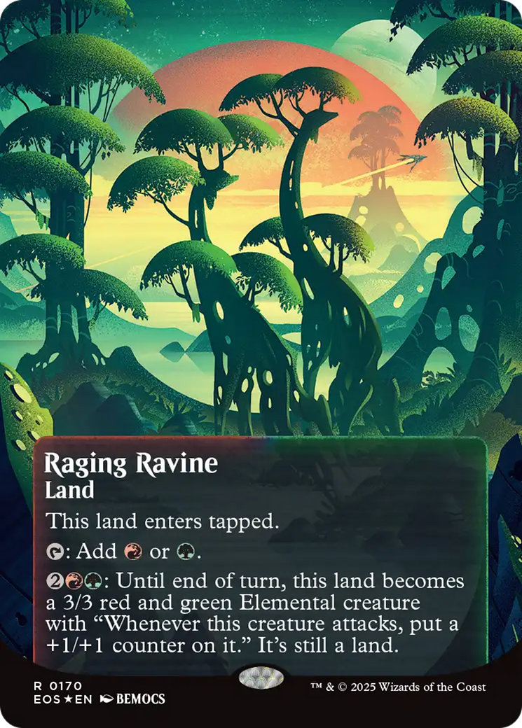 Raging Ravine (0170) (Borderless) (Galaxy Foil) [Edge of Eternities: Stellar Sights] | PLUS EV GAMES 