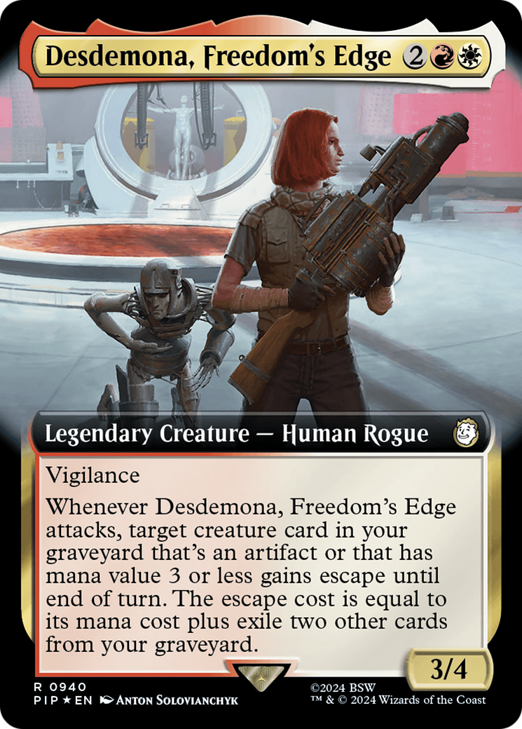 Desdemona, Freedom's Edge (Extended Art) (Surge Foil) [Fallout] | PLUS EV GAMES 