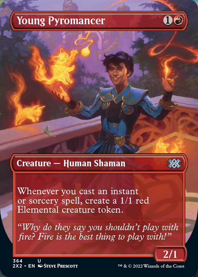 Young Pyromancer (Borderless Alternate Art) [Double Masters 2022] | PLUS EV GAMES 