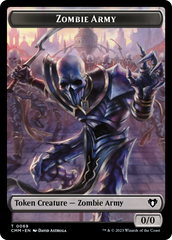 Human Warrior // Zombie Army Double-Sided Token [Commander Masters Tokens] | PLUS EV GAMES 