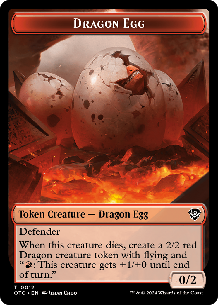 Dragon Egg // Dragon Double-Sided Token [Outlaws of Thunder Junction Commander Tokens] | PLUS EV GAMES 