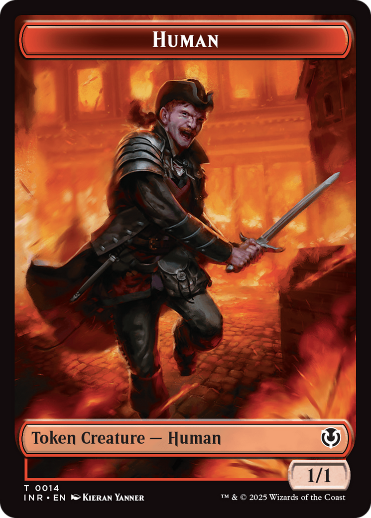 Human (0014) // Emblem - Chandra, Dressed to Kill Double-Sided Token [Innistrad Remastered Tokens] | PLUS EV GAMES 