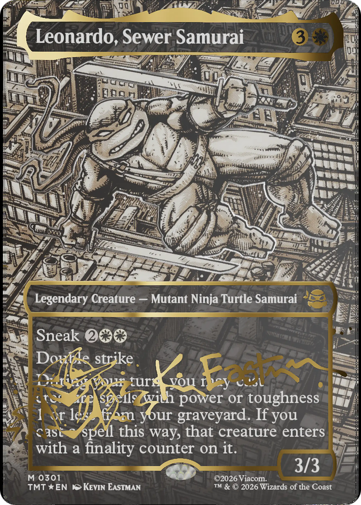 Leonardo, Sewer Samurai (Borderless) (Gold-Stamped Signature) [Teenage Mutant Ninja Turtles] | PLUS EV GAMES 