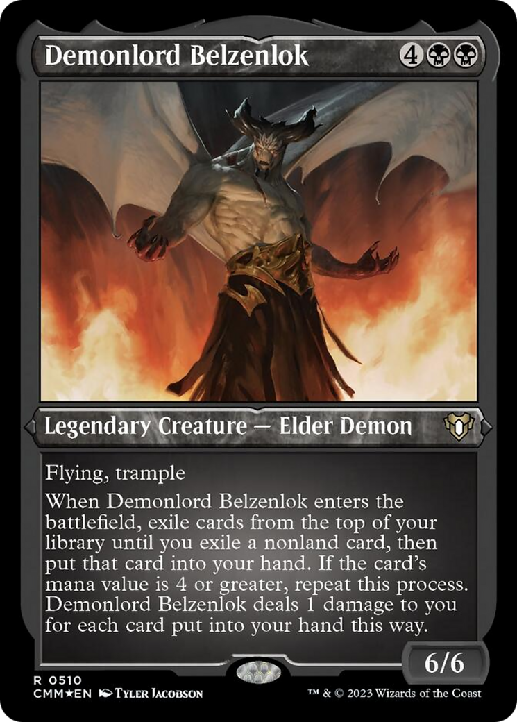 Demonlord Belzenlok (Foil Etched) [Commander Masters] | PLUS EV GAMES 