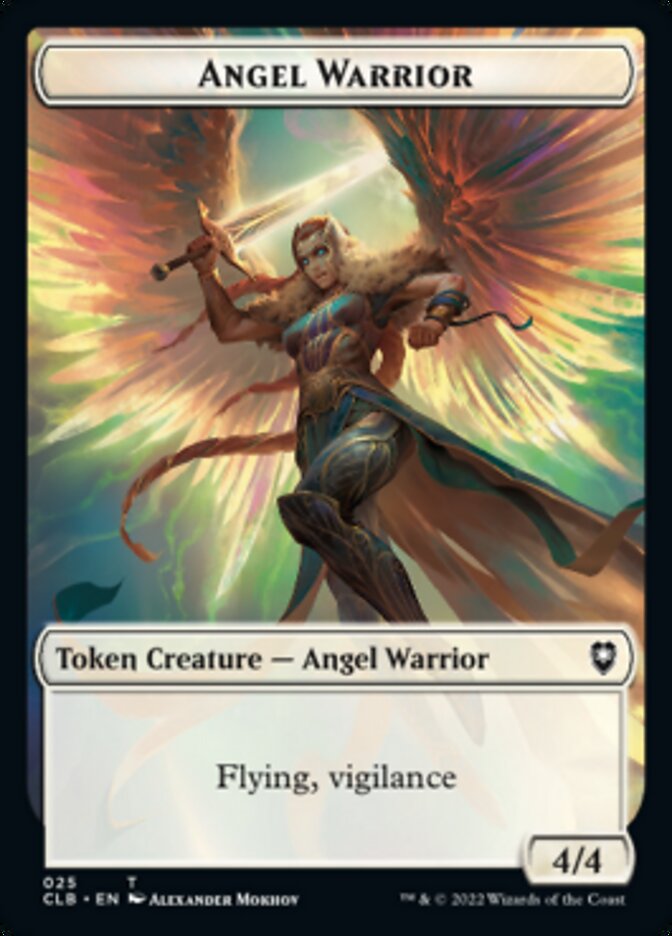 Kor Warrior // Angel Warrior Double-Sided Token [Commander Legends: Battle for Baldur's Gate Tokens] | PLUS EV GAMES 
