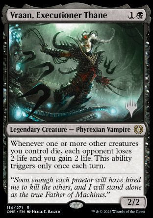 Vraan, Executioner Thane (Promo Pack) [Phyrexia: All Will Be One Promos] | PLUS EV GAMES 