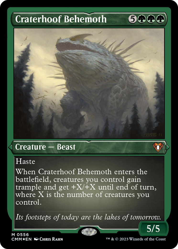 Craterhoof Behemoth (Foil Etched) [Commander Masters] | PLUS EV GAMES 