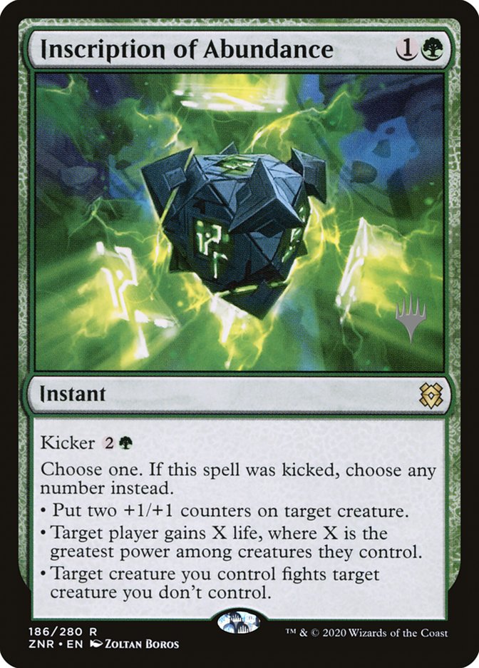 Inscription of Abundance (Promo Pack) [Zendikar Rising Promos] | PLUS EV GAMES 