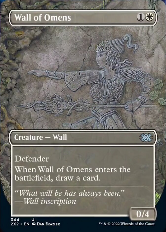 Wall of Omens (Borderless Alternate Art) [Double Masters 2022] | PLUS EV GAMES 