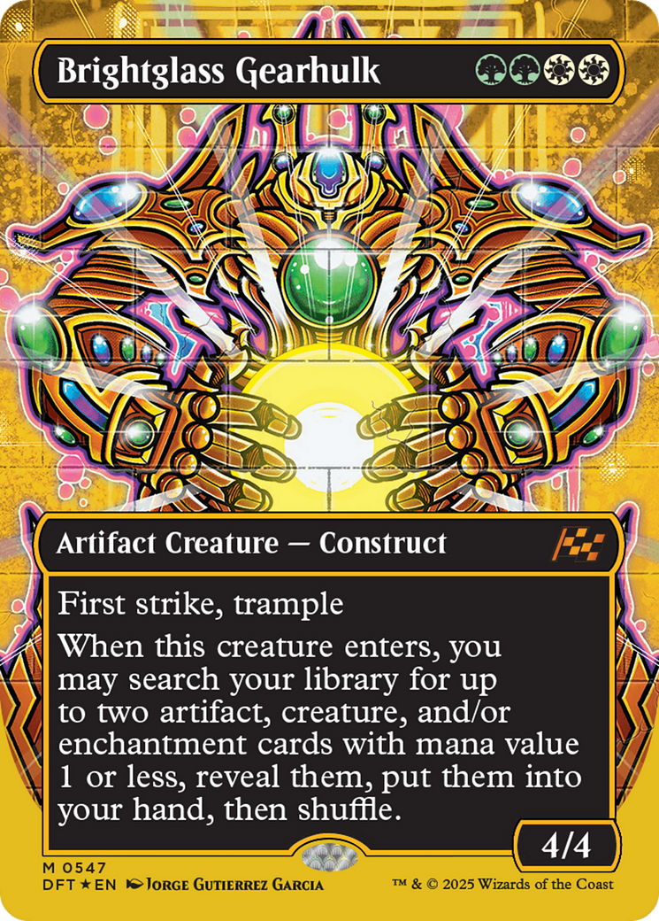 Brightglass Gearhulk (Borderless) (First-Place Foil) [Aetherdrift] | PLUS EV GAMES 