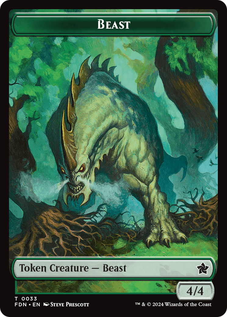 Dog // Beast (0033) Double-Sided Token [Foundations Tokens] | PLUS EV GAMES 