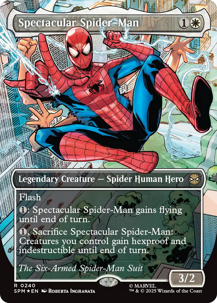 Spectacular Spider-Man (0240) (Borderless) (Textured Foil) [Marvel's Spider-Man] | PLUS EV GAMES 