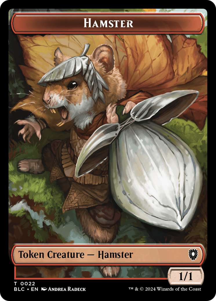 Hamster // Saproling Double-Sided Token [Bloomburrow Commander Tokens] | PLUS EV GAMES 