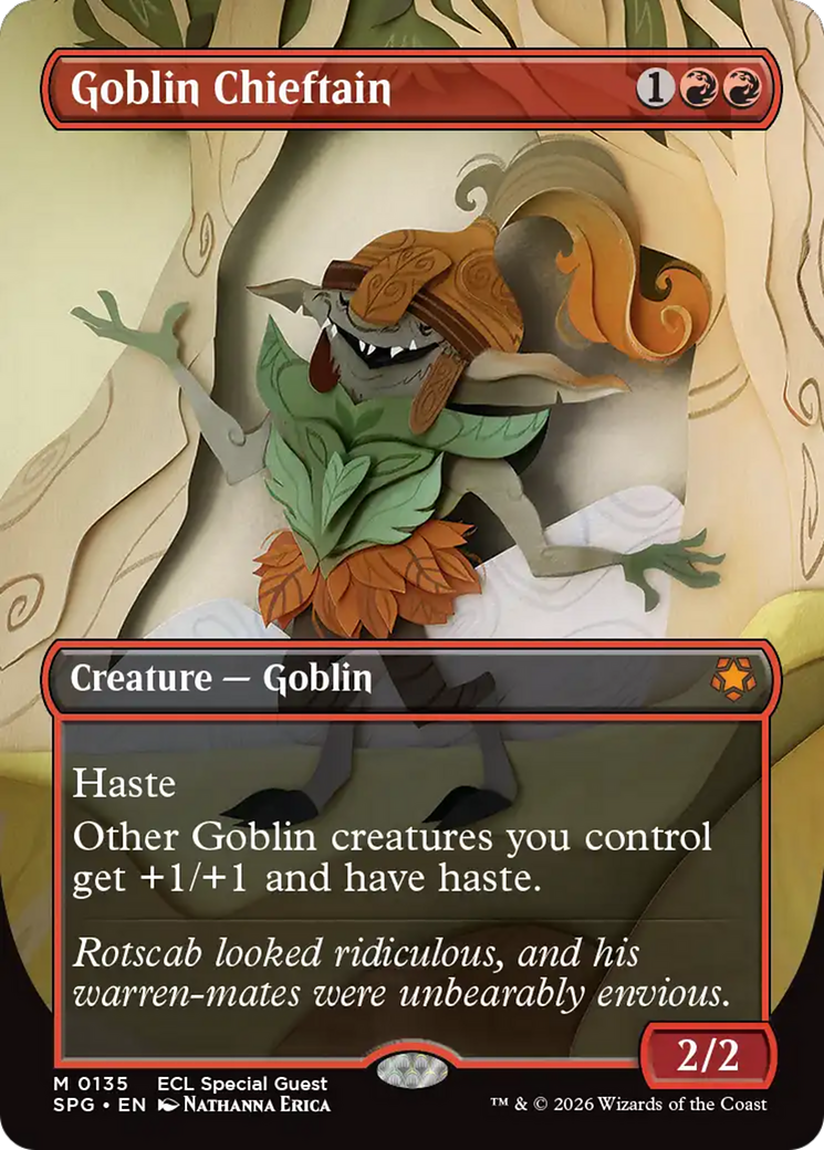 Goblin Chieftain (Borderless) [Lorwyn Eclipsed Special Guests] | PLUS EV GAMES 
