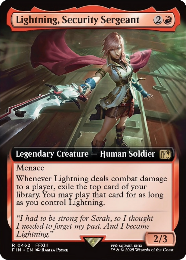 Lightning, Security Sergeant (Extended Art) [FINAL FANTASY] | PLUS EV GAMES 