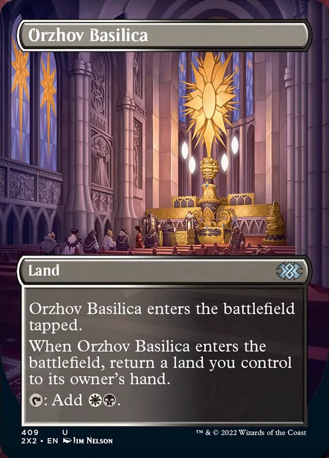 Orzhov Basilica (Borderless Alternate Art) [Double Masters 2022] | PLUS EV GAMES 