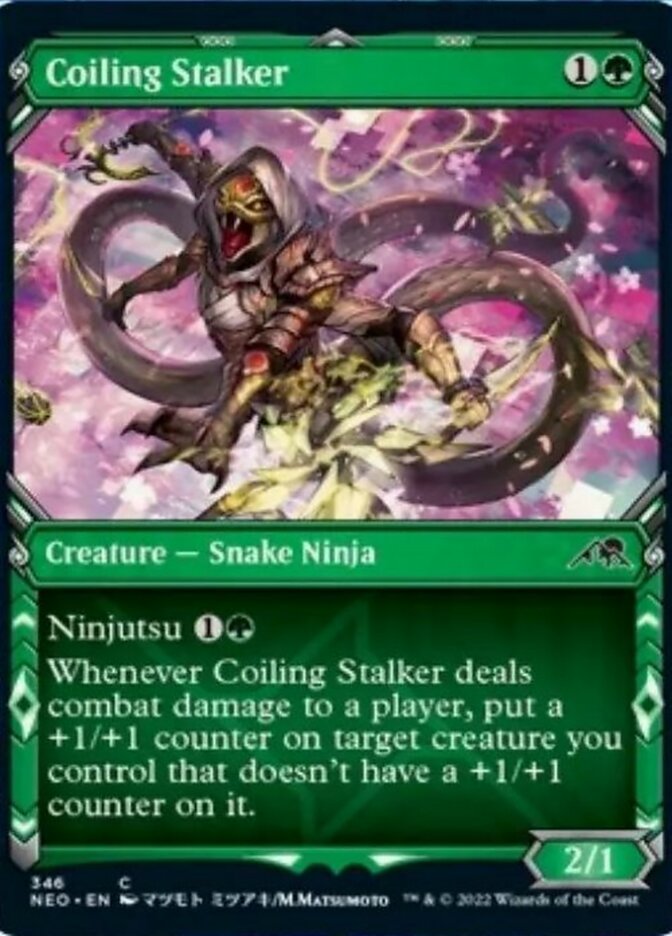 Coiling Stalker (Showcase Ninja) [Kamigawa: Neon Dynasty] | PLUS EV GAMES 