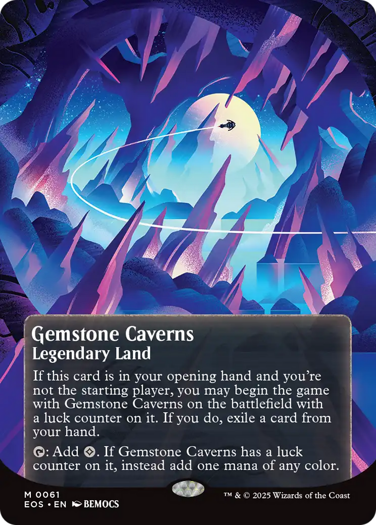 Gemstone Caverns (0061) (Borderless) [Edge of Eternities: Stellar Sights] | PLUS EV GAMES 