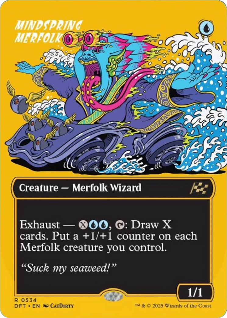 Mindspring Merfolk (Borderless) (First-Place Foil) [Aetherdrift] | PLUS EV GAMES 