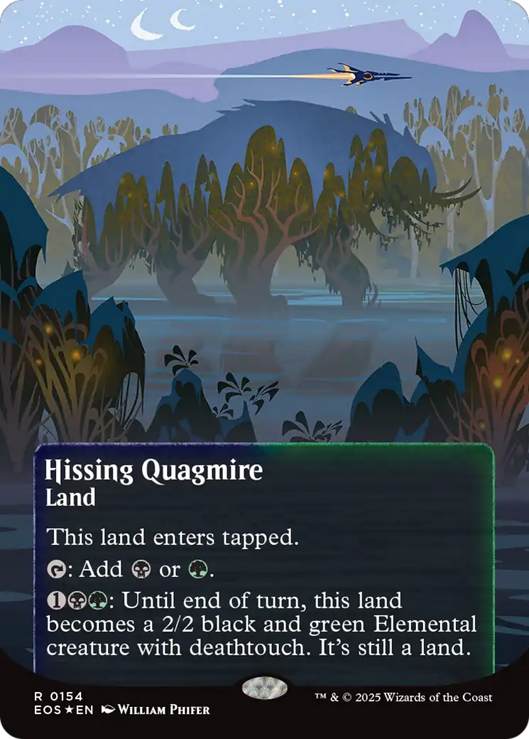 Hissing Quagmire (0154) (Borderless) (Galaxy Foil) [Edge of Eternities: Stellar Sights] | PLUS EV GAMES 