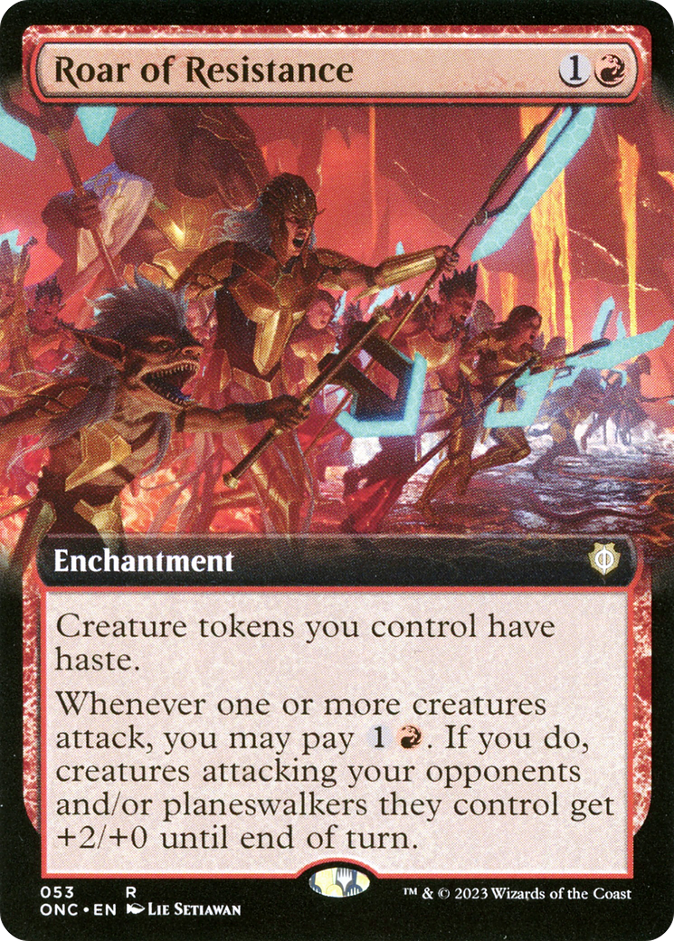 Roar of Resistance (Extended Art) [Phyrexia: All Will Be One Commander] | PLUS EV GAMES 
