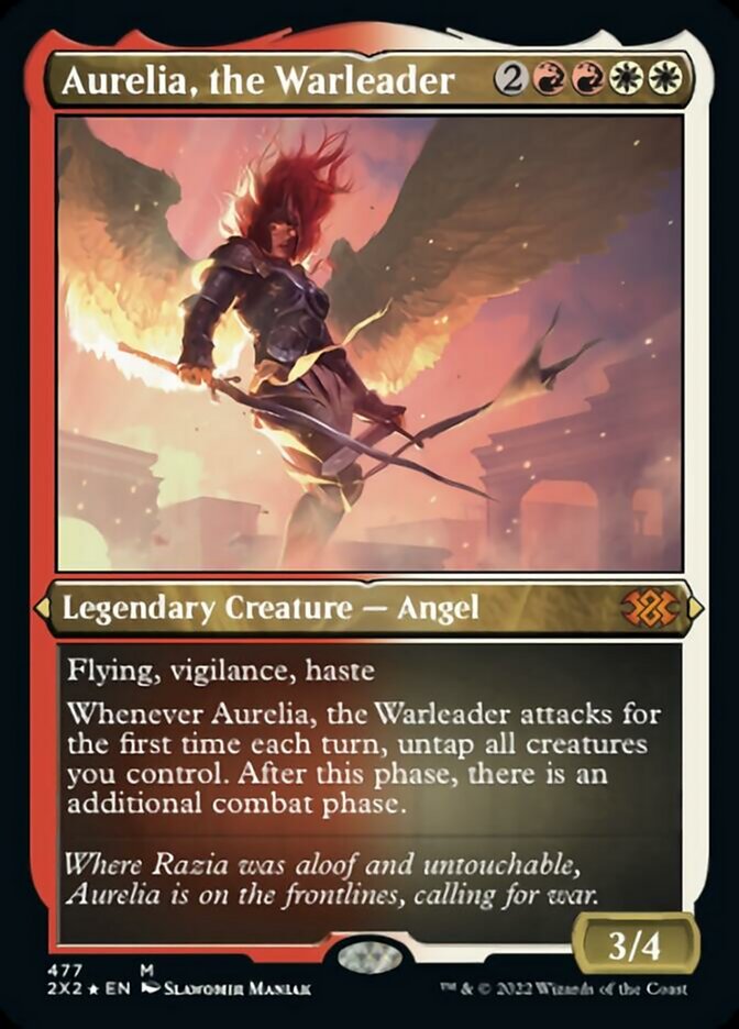 Aurelia, the Warleader (Foil Etched) [Double Masters 2022] | PLUS EV GAMES 