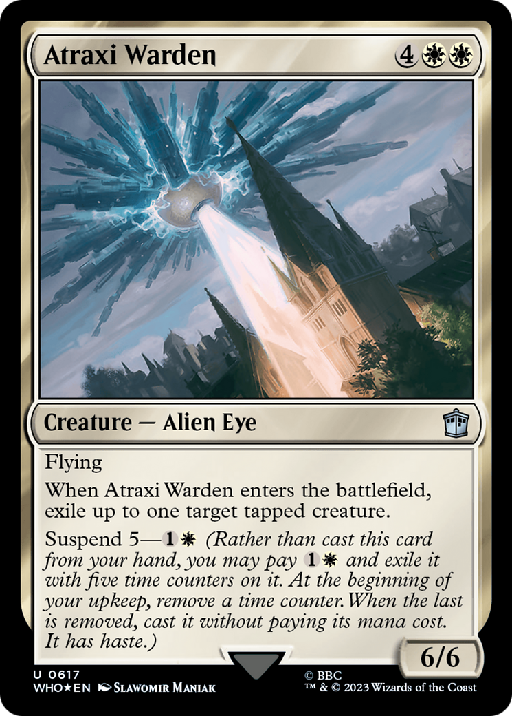 Atraxi Warden (Surge Foil) [Doctor Who] | PLUS EV GAMES 