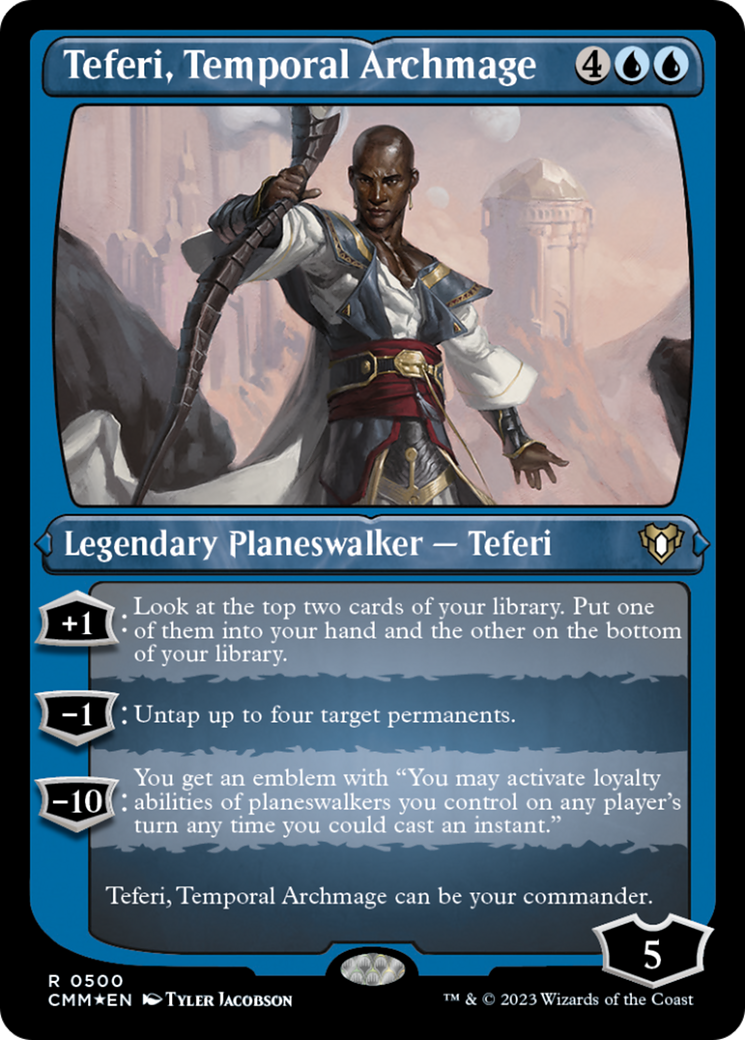 Teferi, Temporal Archmage (Foil Etched) [Commander Masters] | PLUS EV GAMES 