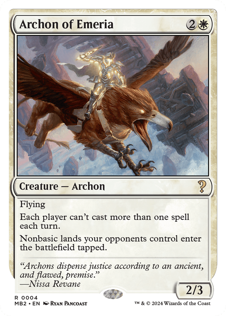 Archon of Emeria (White Border) [Mystery Booster 2] | PLUS EV GAMES 