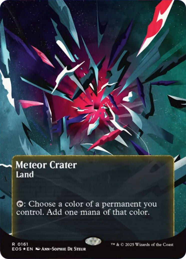 Meteor Crater (0161) (Borderless) (Galaxy Foil) [Edge of Eternities: Stellar Sights] | PLUS EV GAMES 