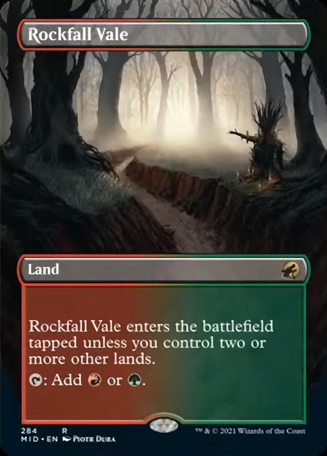 Rockfall Vale (Borderless Alternate Art) [Innistrad: Midnight Hunt] | PLUS EV GAMES 