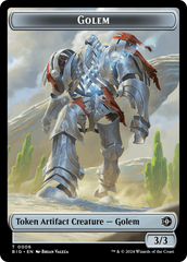 Mercenary // Golem Double-Sided Token [Outlaws of Thunder Junction Tokens] | PLUS EV GAMES 