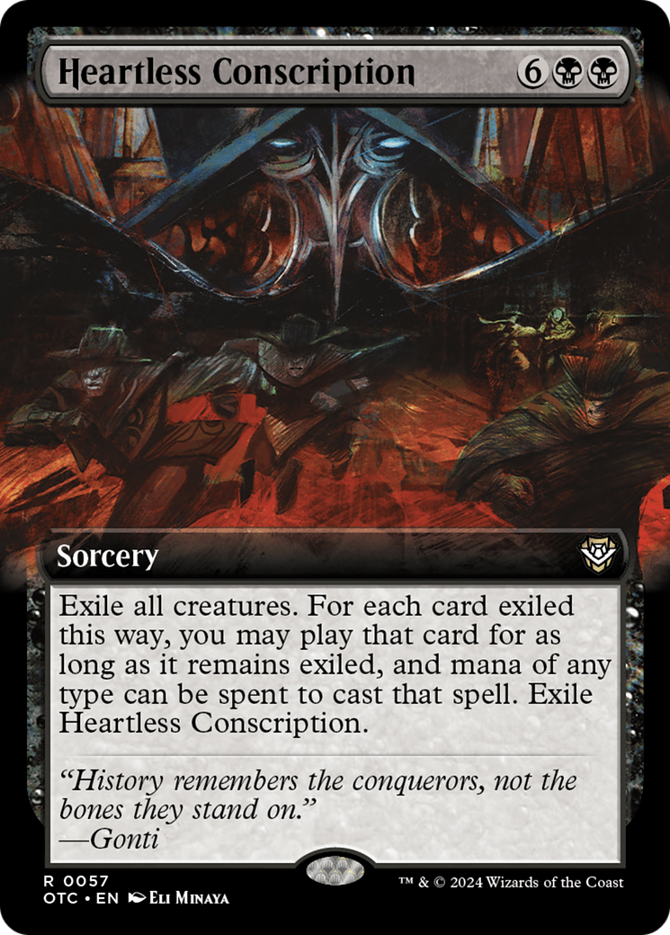 Heartless Conscription (Extended Art) [Outlaws of Thunder Junction Commander] | PLUS EV GAMES 