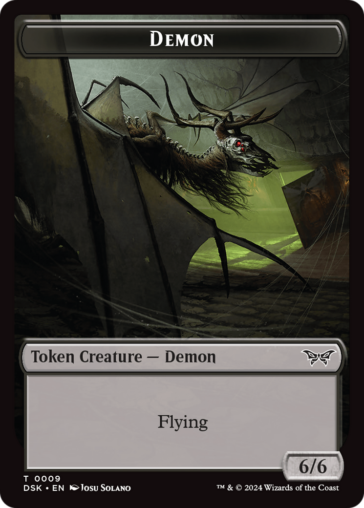 Demon // Manifest Double-Sided Token [Duskmourn: House of Horror Tokens] | PLUS EV GAMES 