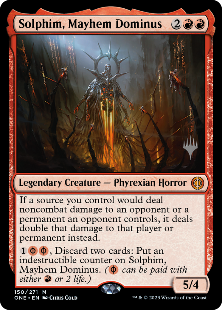 Solphim, Mayhem Dominus (Promo Pack) [Phyrexia: All Will Be One Promos] | PLUS EV GAMES 
